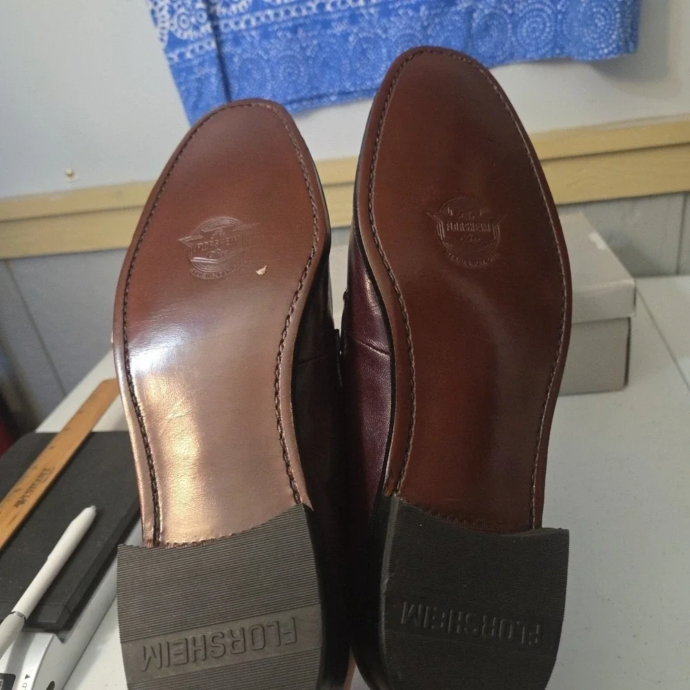 Florsheim Richfield 33472 Burgundy Leather Penny Loafers Shoes Size 7.5 D US Me - Picture 11 of 16